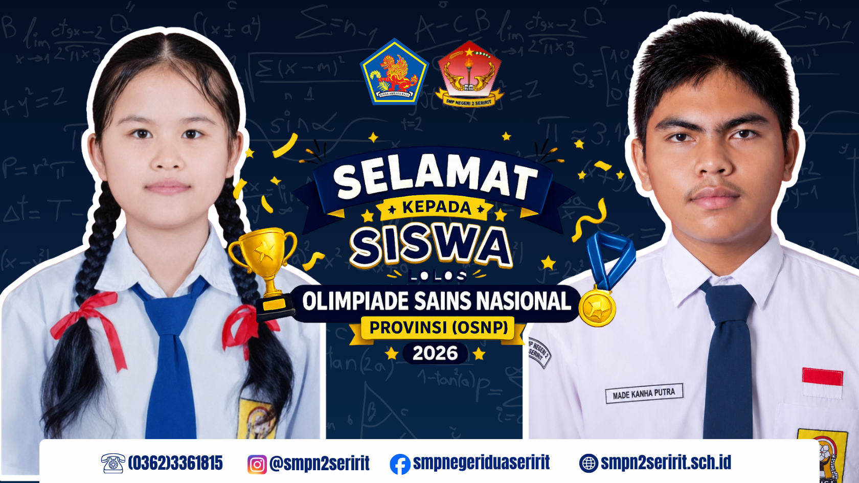 Selamat Berjuang di OSN Tingkat Provinsi (OSNP) 2026, Siswa Terbaik SMP Negeri 2 Seririt!